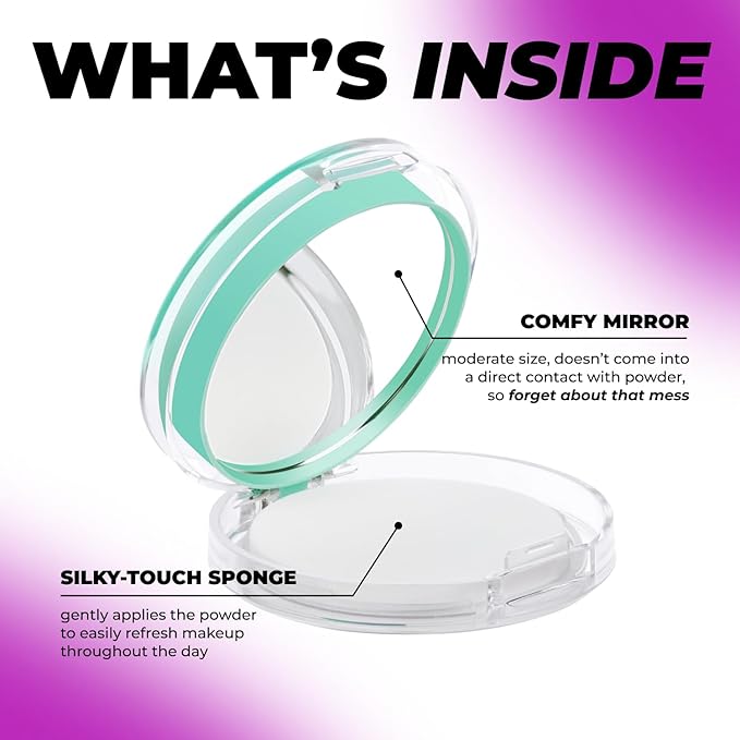 Lamel OhMy Clear Face Powder - Light Natural Coverage & Suet Control - Cruelty Free - Sand Beige N.405