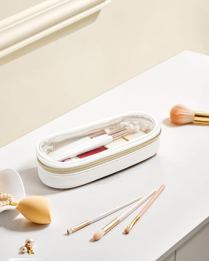 Clear Makeup Bag Small, TSA Approved Portable Toiletry Bag with Zipper Cosmetic Travel Bag Makeup Organizer Case Mini Makeup Pouch for Purse Car Organizer Bag for Women Men