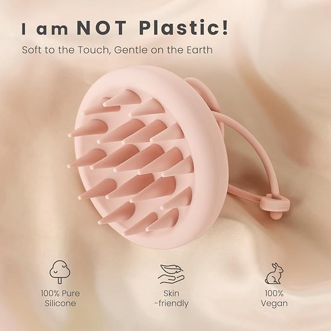 AIMIKE Scalp Massager - Silicone Shampoo Brush for Hair, Dandruff Removal & Hair Growth Stimulator - Exfoliator for Dry & Wet Scalp