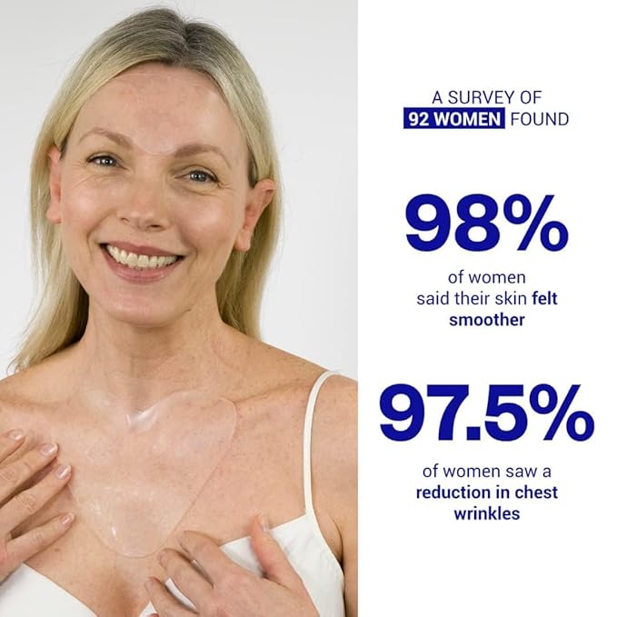 Wrinkles Schminkles Chest Wrinkle Patch & Cleanser Starter Pack - Set of Reusable Chest Silicone Wrinkle Patch + Patch Cleanser (2 oz) Maximise Uses - Smooth & Prevent Chest & Décolletage Wrinkles