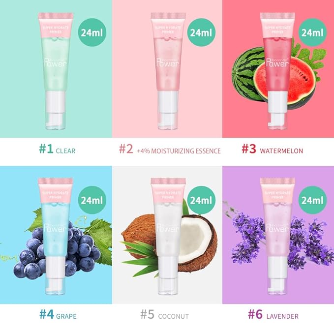 AKARY Gel-Based & Hydrating Face Primer For Smoothing Skin & Gripping Makeup with Vitamin E, Long-Wear Foundation Face Primer for Oil Control, Even Fine Lines, 0.81 Fl Oz, 06 Lavender