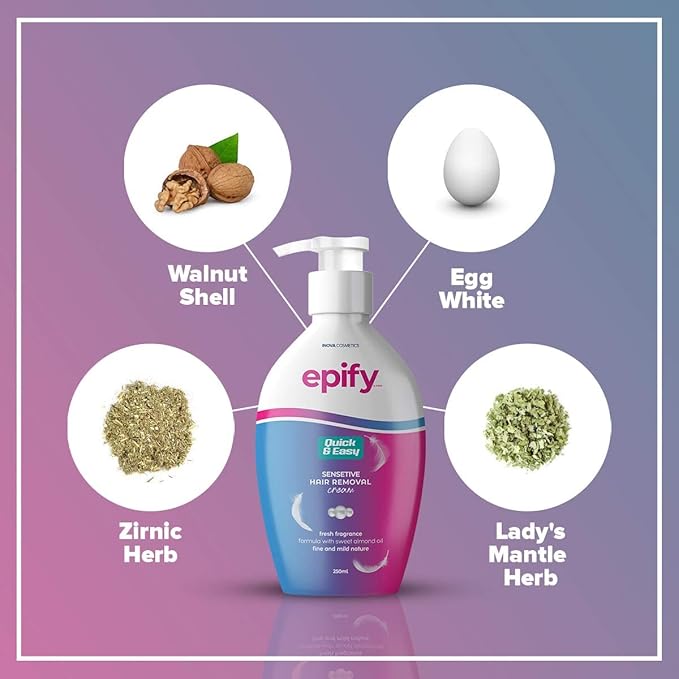 Epify Intimate Hair Removal Cream for Men and Women - Pubic, Bikini Line, Sensitive Areas - 8.45 Fl Oz
