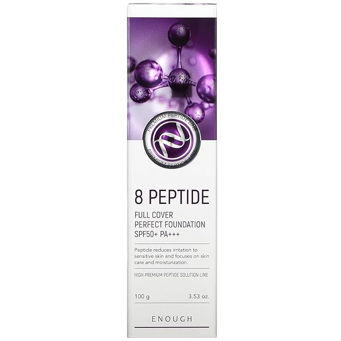 Enough 8 Peptide, Full Cover Perfect Foundation, SPF 50+ PA+++, #21, 3.53 oz (100 g)