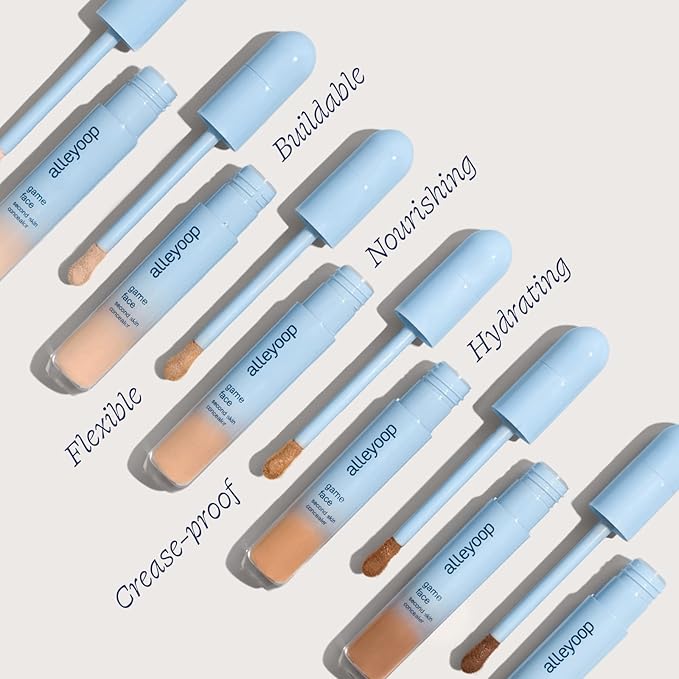Alleyoop Game Face Concealer Makeup, Lightweight to Medium Buildable Coverage Under Eye Concealer, For Blemishes, Crease-proof and Hydrating with Smooth Second Skin Finish - Energetic