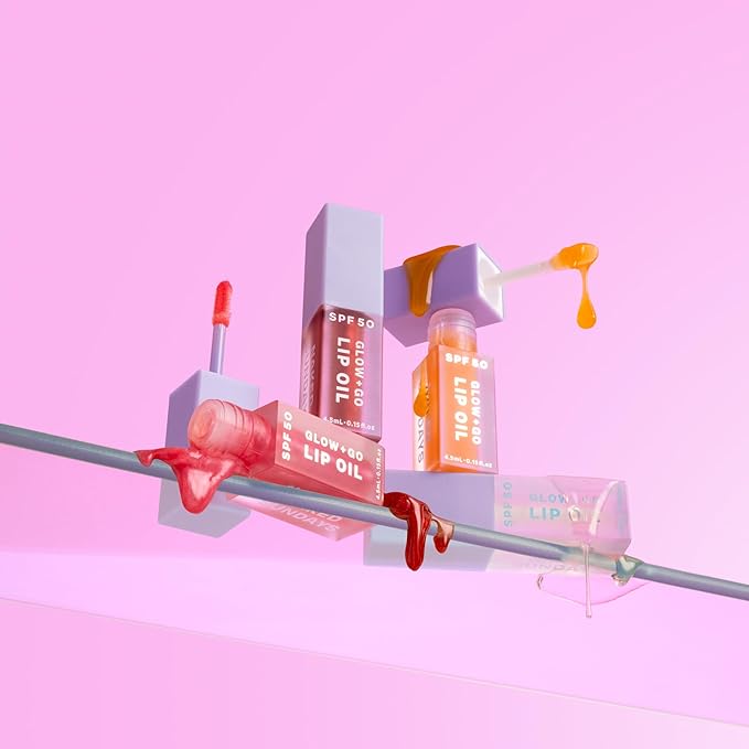 SPF50 Glow & Go Lip Oil: Lip Oil with SPF, Moisturizes and Protects Lips, 4.5ml (Salted Caramel)