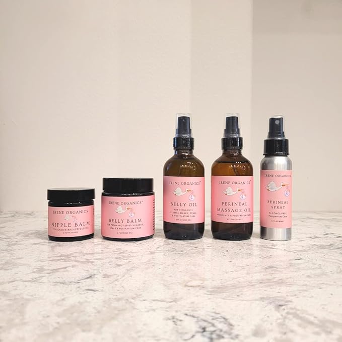 Belly Bundle - Organic Belly Balm and Natural Oil for Pregnancy Stretch Marks and Scars (5 piece set - SM)