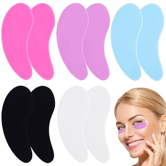 5 Pairs Under Eye Patches Silicone, Colorful Reusable Eye Mask for Dark Circles Puffiness Wrinkles Fine Lines Self Skin Care Stuff Beauty Products Weekend Gifts for Women Teen Girls