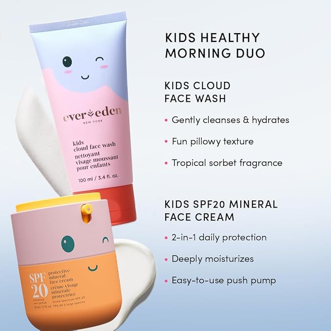 Evereden Kids Face Cream, 1.7 oz. | Fragrance-Free and Kids Face Lotion with SPF 20 | Clean and Non-Toxic Face Moisturizer | Multi-Vitamin Skin Care | FSA Eligible