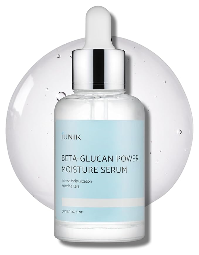 IUNIK Beta-Glucan Power Deep Moisture Vegan Serum Intense Hydration Mushroom Yeast Extracts Naturally-derived - Dry Mature Sagging Sensitive Skin Cell Regenerating Lifting Korean Skincare