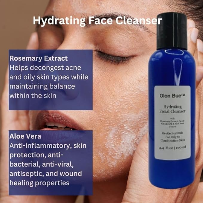 Daily Balancing Skincare Set (3 Pcs) Gift Set, Cleanser, Toner, Serum, Hyaluronic Acid, RoseExtract, Acne Prone Skin Soothing, Regenerating, Hydrating, Anti Aging Skin Care Routine, Vegan