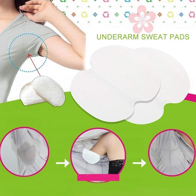 for Under Breasts, Disposable Underarm Sweat Absorbent Pads Unisex Cotton Armpit Sweat Guard (40PCS)