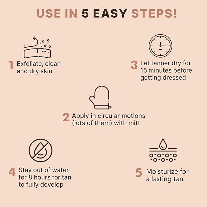 Self Tanner Mousse - USA Made with Natural & Organic Ingredients, Self Tanning Mousse for Fake Tan, Sunless Tanner for Pale Skin, Clear & Non Toxic Tanning Foam for Streak Free Finish, No Orange Color