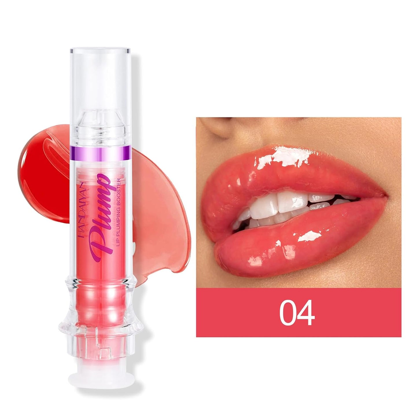 Erinde Natural Spicy Lip Plumping Booster Oil, Ultra-Hydrating & Nourishing Plump Lip Plumper, Glossy Finish Fuller Lip Plumping Lip Gloss for Women Girls, 04#