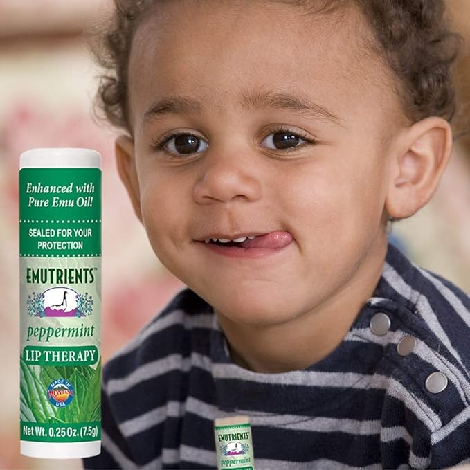 Montana Emu Ranch Natural Lip Balm 0.25 Ounce - Peppermint - Long Lasting Lip Therapy with Emu Oil