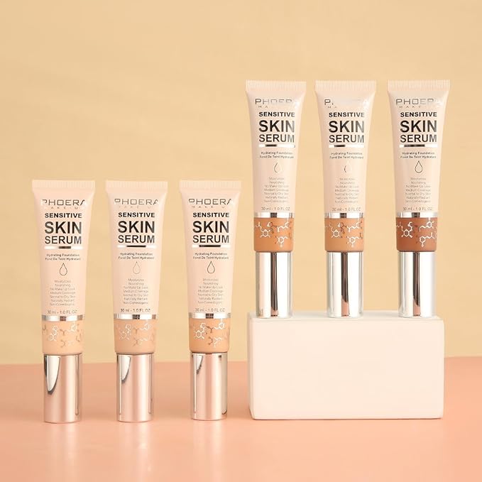 PHOERA Hydrating Serum Foundation,Flawless Full Coverage and Hypoallergenic Makeup Base Foundation. (N01 Porcelain, norm)