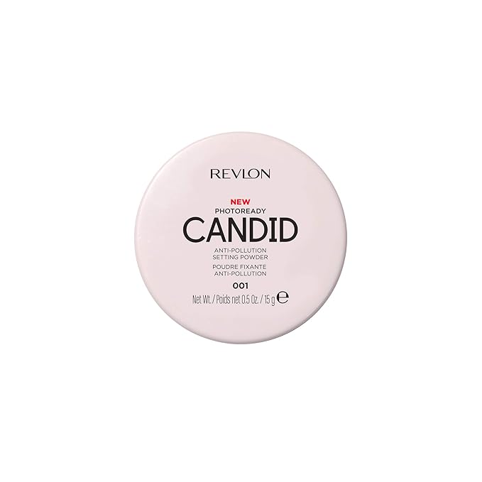 Revlon Setting Powder, PhotoReady Candid Blurring Face Makeup, Anti-Pollution, Lightweight & Breathable High Pigment, Natural Finish, 001 Universal Translucent, 0.5 Oz