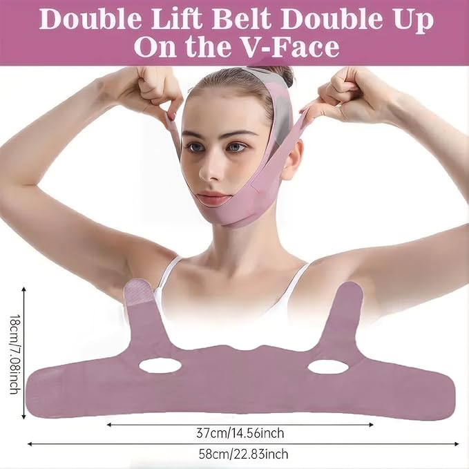 Face Slimming Mask, Breathable Mesh Design，V Line Face Lifting Strap and V Line Face Shaping Belt - Chin and Cheek Lifting Bandage for V Face Lift - Sleeping Mask Strap for Women - pink