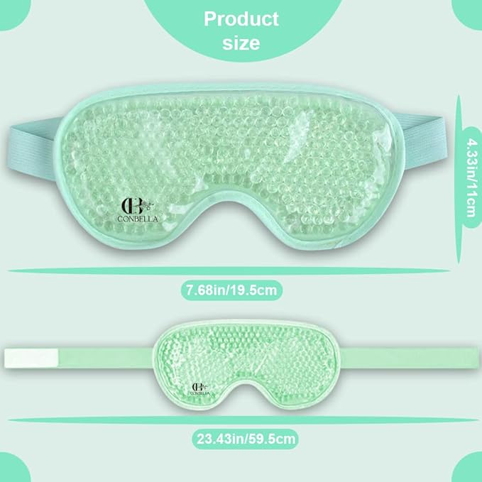 Cooling Eye Mask Gel Eye Mask Reusable Cold Eye Mask for Puffy Eyes, Eye Ice Pack Eye Mask with Soft Plush Backing for Dark Circles, Migraine, Stress Relief