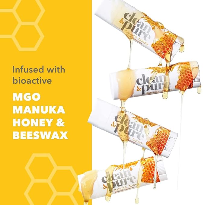Lip Balm 3-Pack (Manuka Honey) | Lip Care Set With 100% All Natural Beeswax and Vitamin E Oil | Flavored Lip Balm for Dry, Chapped Lips | Made in Australia…