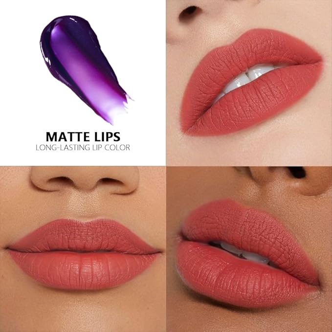 evpct Orange Red Peel Off Lip Stain Tints with Tweezer, Matte Liquid Lipstick Lip Stain Long Lasting Waterproof for Women, Non-stick Cup Lipstick Peel Off High Pigmented Smudge-proof Easy to Apply, 06