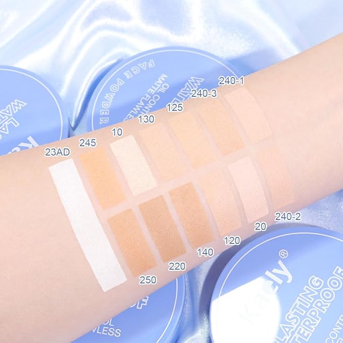 evpct Kaely Oil Control Pressed Face Powder, Get Smooth Flawless Fine Lines and Lightweight Finishing Foundation, Control Shine Long Lasting Waterproof Face Setting Powder Cosmetic, 06 Vanilla