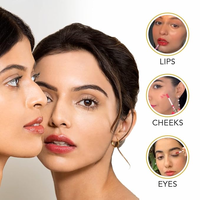 Oh-So-Luxe Liquid Tinted Lip Balm, Hydrating & Nourishing Tinted Lip Oil for dry dark lips, results in Soft & Glowing Lips, Moisturizing, Non-Sticky Berry Red Shade - 0.10 Fl Oz - RAS LUXURY OILS