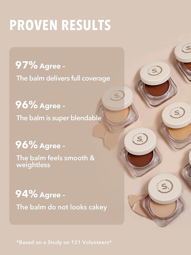 SHEGLAM Hydrating Cream Full Coverage Foundation Balm Long Lasting Concealer Face Foundation for Dry Skin - Butterscotch