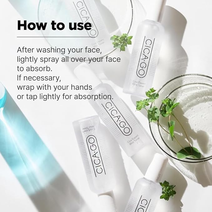 CICA Expert Mist Toner, Alcohol-Free Soothing Facial Mist for Sensitive Skin, Hydrating & Calming Korean Skin Care (5.07 fl.oz/150ml)