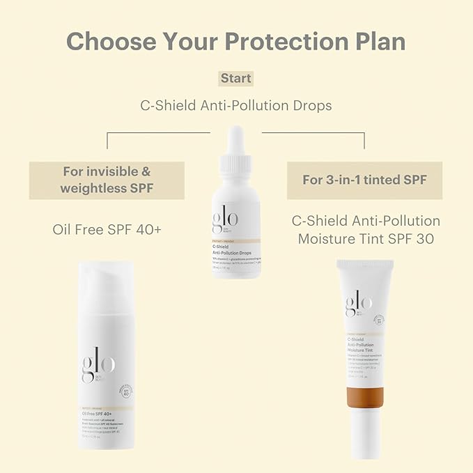 Glo Skin Beauty C-Shield Anti-Pollution Moisture Tint - Tinted Moisturizer With SPF 30 for Face, Broad Spectrum Protection & Vitamin C, 1.7 Oz (7W-Dark)