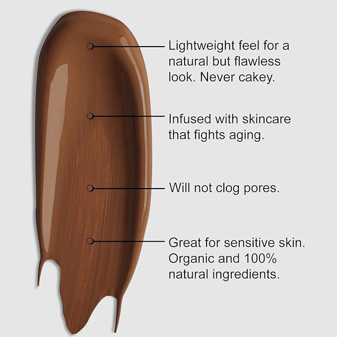 Organic Aloe-Based LUX Liquid Foundation, Natural Vegan Gluten-Free Made in USA, Kona