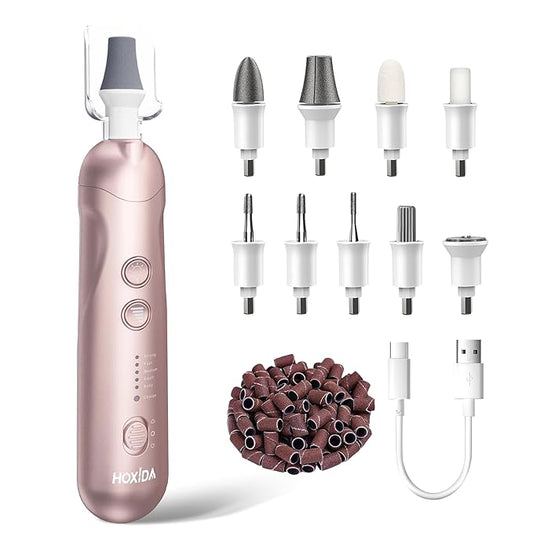 Cordless Electric Nail File Set, Rechargeable Pedicure Tools for feet, Professional Manicure Pedicure Kit 5 Speeds Hand Foot Care Nail Drill for Thick Nail Toenail Cuticle Women Men Pets