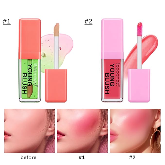 Color Changing Blush Oil, Skin's Natural PH Changing Blush for Dewy, Lightweight & Waterproof & Moisturizing Formula, Lasting Hydrating Rouge for All Skin, Easy To Blend, 6.5ml (Pink)