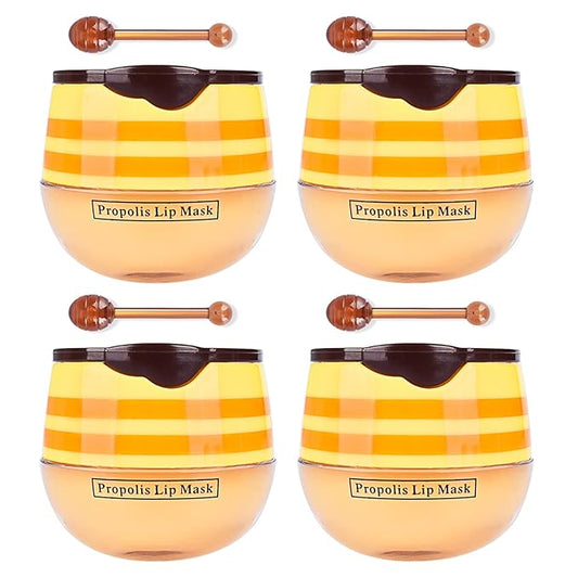 4Pcs Honey Lip Mask Pot, Moisturizing Honey Lip Masks