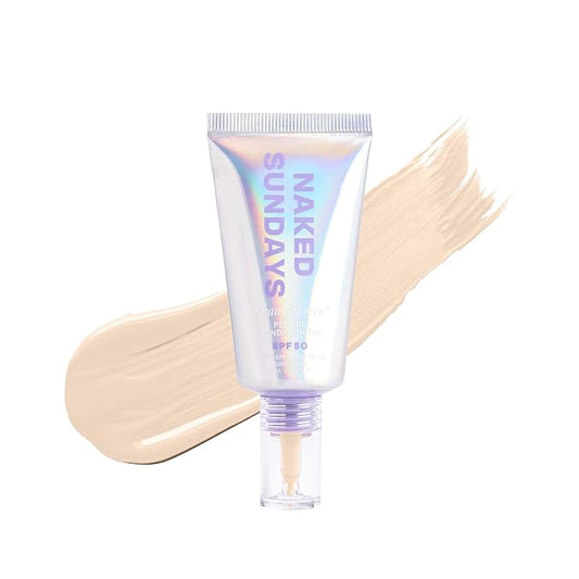 Naked Sundays BeautyScreen™ SPF 50 Mineral Peptide Foundation Tint – 2-in-1 Skin Tint & Mineral Sunscreen | Radiant, Buildable Coverage, Acne-Safe, Infused with Peptides (1 Fair Neutral, 1.01 oz)