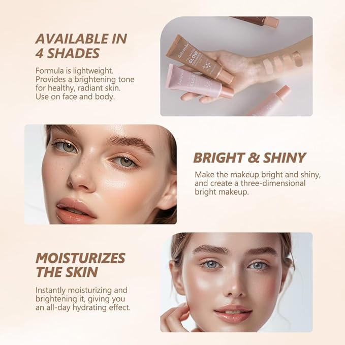 Full Match Glow Foundation, Enhance Foundation Natural Glow, Professional Coverage for a Flawless Look (Medium, Large)