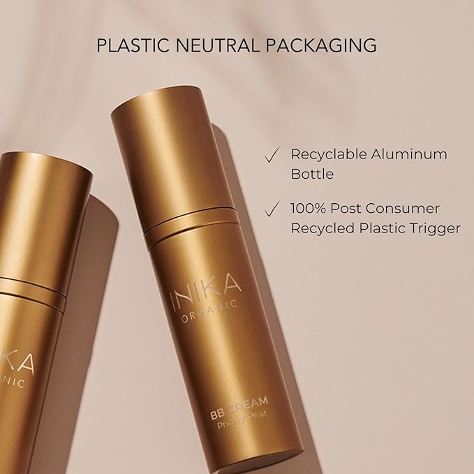 INIKA Organic BB Cream Foundation - Vegan Makeup with Hydrating Prickly Pear, Jojoba, and Pomegranate Seed Oil - Lightweight, Radiant BB Glow for Balanced Skin Tone, Honey 1 fl oz