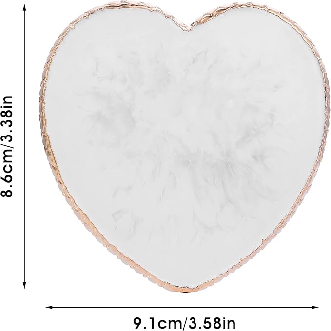Resin Nail Art Palette Nail Mixing Palette Polish Color Mixing Plate Golden Edge Nail Holder Display Board Heart Shape Cosmetic Mixing Tools