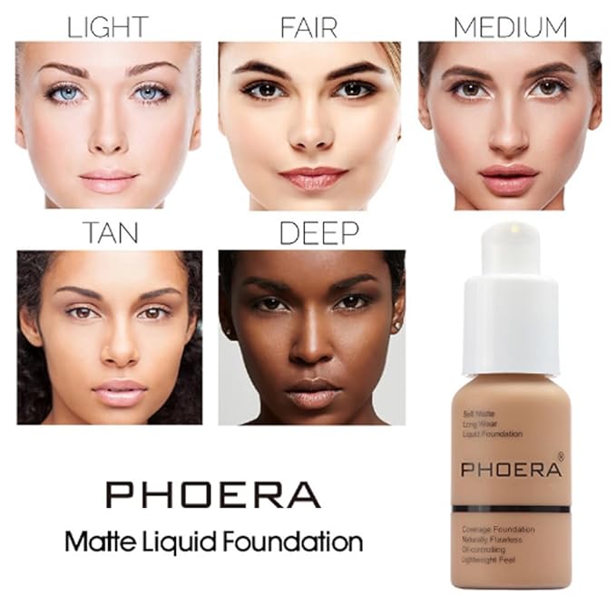 2Pcs Liquid Foundation Full Coverage 24HR Matte Oil Control Concealer 30ml (Nude & Buff Beige) with Kabuki Foundation Brush Flat Top (1pcs-106)