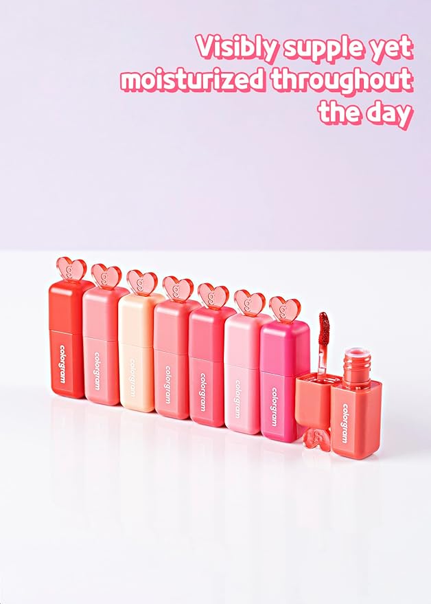 COLORGRAM Juicy Blur Tint 01 Coral Hip | Daily Semi-Matte, Semi-Glossy, Long-Lasting Lip Stain, Moisturizing, Buildable & Blendable, highly Pigmented (0.12 Fl. Oz.)