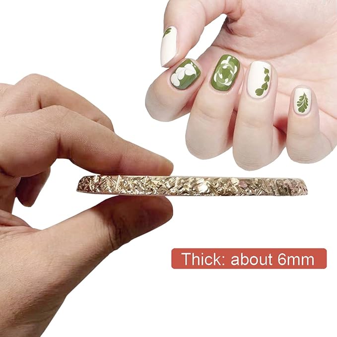 Resin Nail Art Palette, Nail Painting Mixed Color Palette, Gilded Edge Nail Gel Color Makeup Display Board Pallet (White)