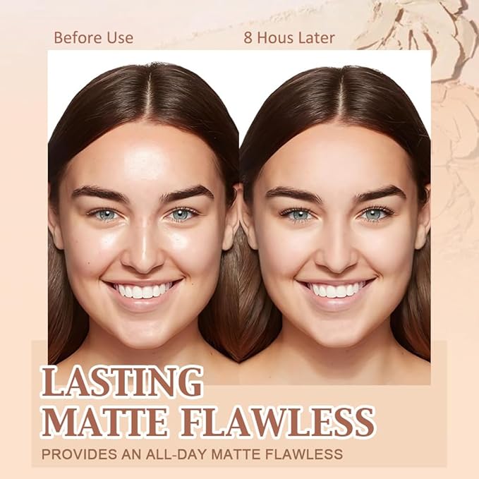 Oil Control Matte Perfection Face Pressed Powder, Matte Smooth Flawless Setting Powder Makeup, Polvo Compacto De Maquillaje, Waterproof Long Lasting, Cruelty Free, 0.35Oz(120 Vanilla, 1)