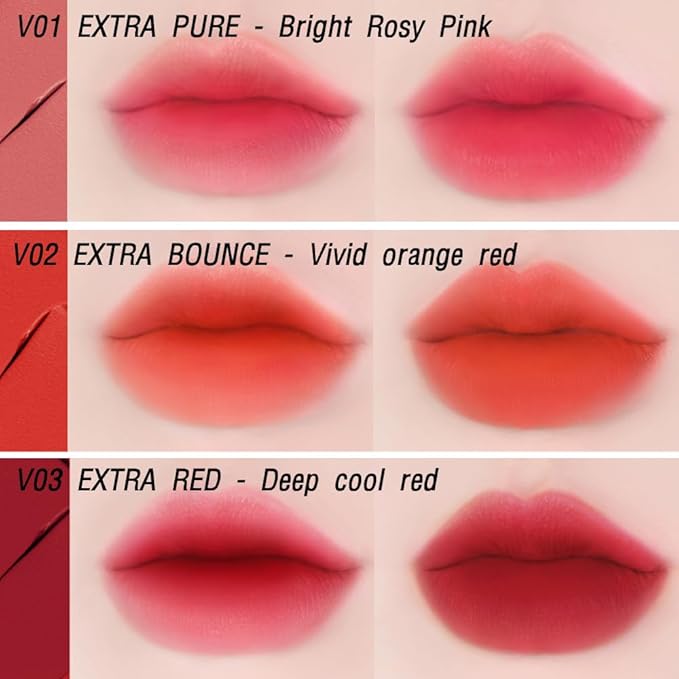 BBIA Last Velvet Tint - Soft & Creamy Matte Finish Lip Stain, Blur Effect with Velvety Texture, Long-Lasting, High Pigment, Lightweight, Non-Drying, Vegan, Korean Lip Makeup (V02 EXTRA BOUNCE)