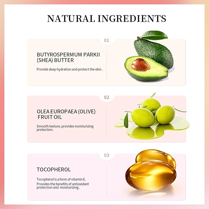 Erinde Lip Butter Balm, Moisture Hydration Lip Butter Gloss, Sheer Tinted Lip Mask and Lip Balm, Soothing Lip Treatment Care Makeup, Shine Lip Glow Oil for Dry, Chapped Lips, 01 Vanilla