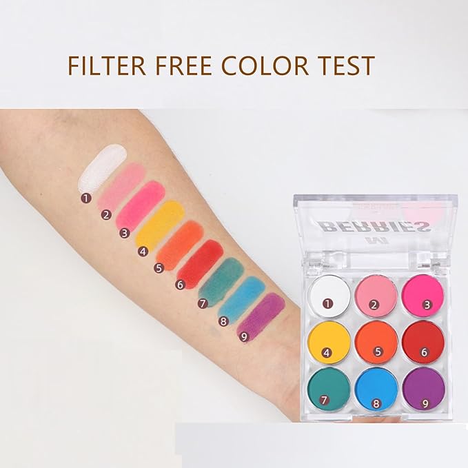 Mattew Eyeshadow Palette 9 Colors Cool Toned Matte Glitter Eyeshadow Palette (Color 02)