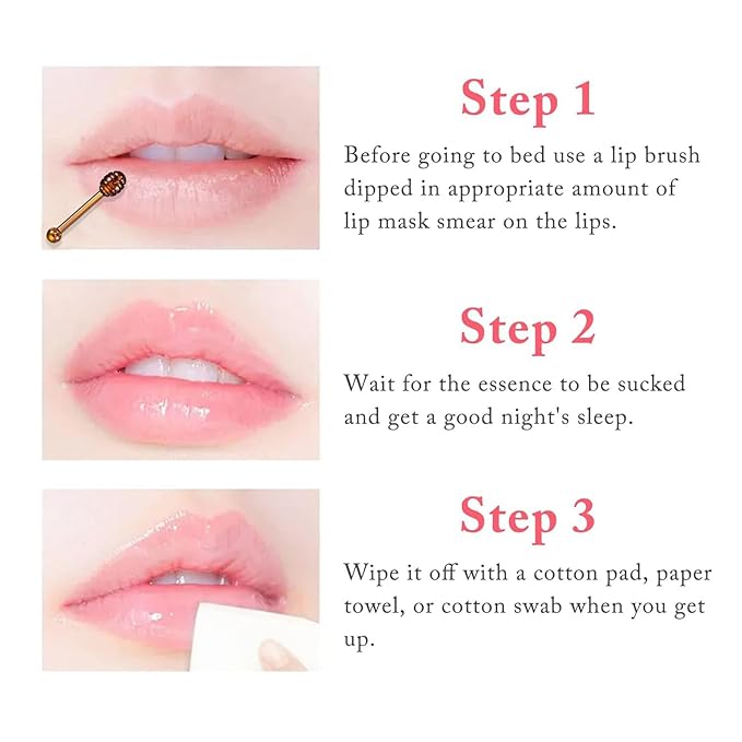 Bee Lip Balm Honey Pot, Honey & Strawberry & Watermelon&Lime Lip Mask Overnight Moisturizing Lip Sleep Mask with Stick Hydrating & Prevention Dry and Cracked Lip Scrubs Exfoliator