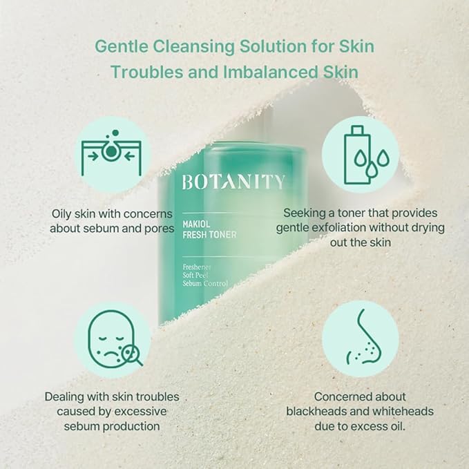 Makiol Toner | PHA | Cica Toner | Hydrating & Refreshing for Oily Skin | Sebum Control | Pore Refining | Acne Prone Sensitive Skin, Oily Skin | Cruelty-Free | 10fl oz