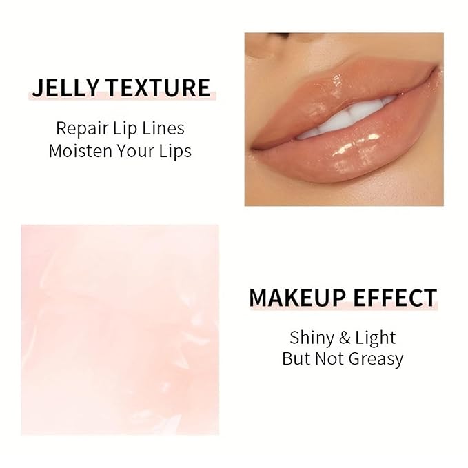 Lip Plumping Gloss, Plumping Lip Filler, Lip Gloss for Full, Voluminous Lips, Transparent Plumping Lip Oil Tinted for Lip Care, Fuller Lips Instantly, Hydrating, High-Shine