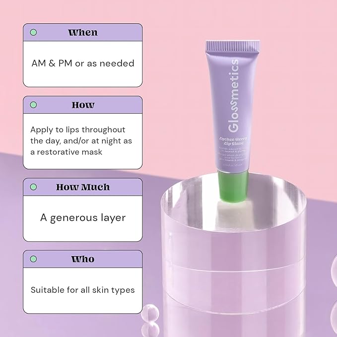 Glossmetics Lychee-Berry Overnight Lip Mask - Hydrating, Moisturizing Lip Balm for Soft, Smooth Lips (Pack of 2)