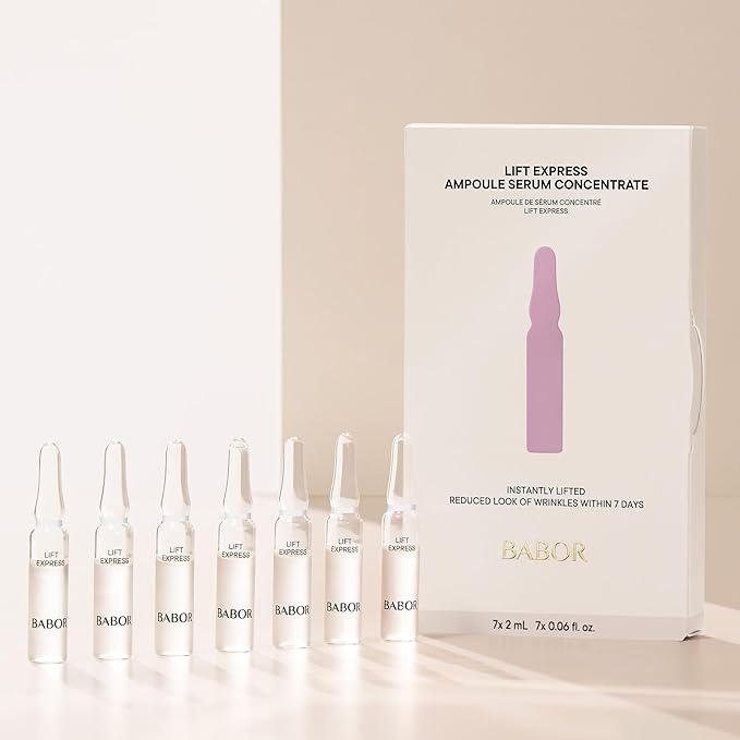 BABOR Lift Express Ampoule Concentrate, Instant Lifting Effect Fills Lines and Wrinkles Up To 6 Hours, Smoothing Skincare Capsule, Anti Aging Serum, Increase Firming & Elasticity, 7 Treatments