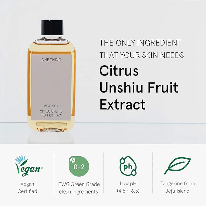 ONE THING Citrus Unshiu Fruit Toner (Tangerine Extract) 5.07 Fl Oz | Hydrating Revitalizing Facial Extract, Uneven Dull Skin, Vitamin C | Acne Scars Dark Spots Pigmentation | Vegan Korean Skin Care